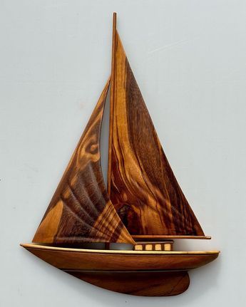 Crafted Wooden Boat Showpiece